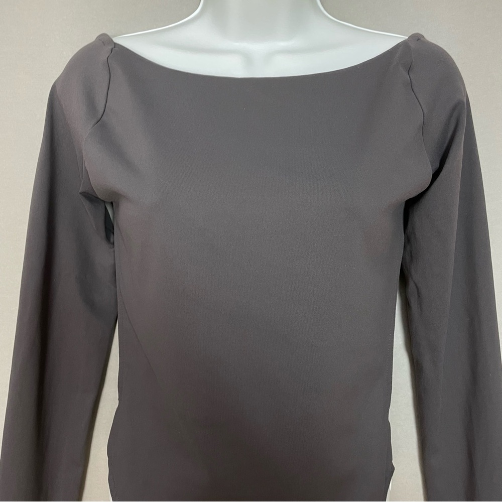 White Fox Backless Bodysuit You've Got The Love Charcoal Gray Medium Long Sleeve - Picture 6 of 15